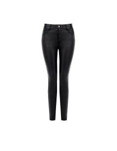 Skinnybroek van elastische stof met lederlook van Rinascimento 2