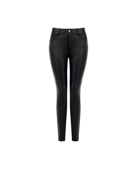 Skinnybroek van elastische stof met lederlook van Rinascimento