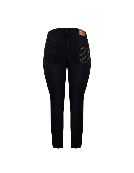 Curvy skinny jeans met strass op de achterzak van Rinascimento Curvy