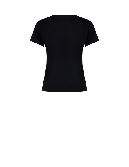 T-shirt regular en coton avec imprimé flock de silhouettes féminines Rinascimento