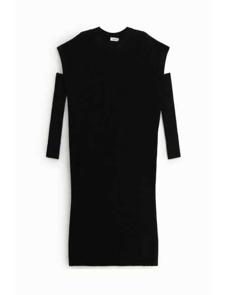 Robe midi côtelée avec fente latérale Dixie
