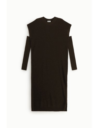 Robe midi côtelée avec fente latérale Dixie