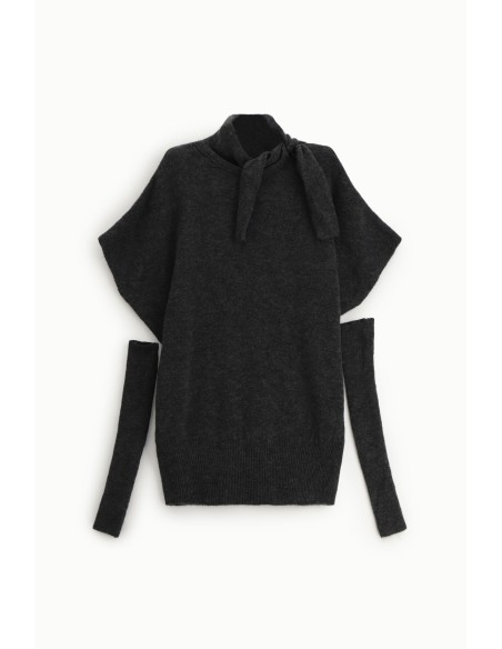 Robe courte à col montant et manches courtes Dixie