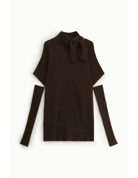Robe courte à col montant et manches courtes Dixie