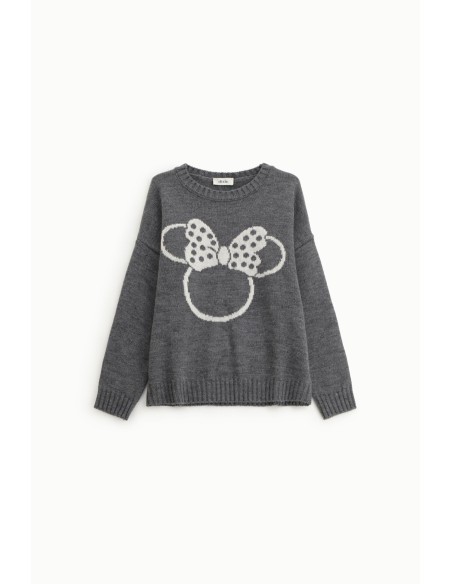 Dixie Bow & Dot Print Crew Neck Sweater