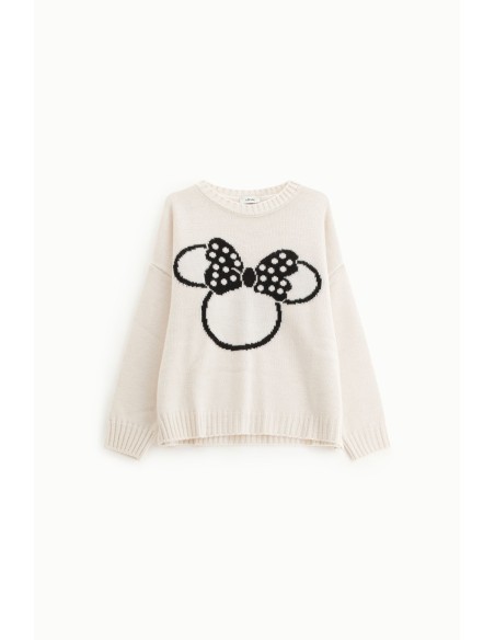 Dixie Bow & Dot Print Crew Neck Sweater