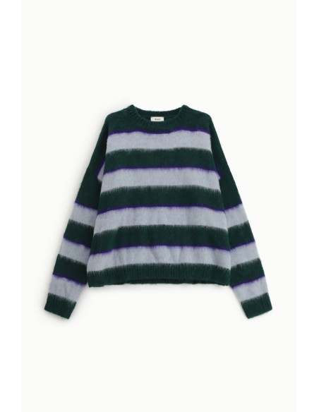 Dixie Soft Wide Striped Crew Neck Sweater (Pull à col ras du cou à larges rayures)