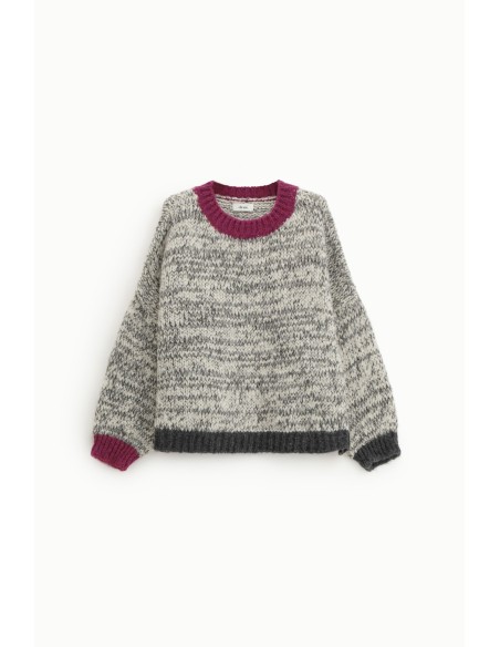 Pull col rond avec détails contrastants Dixie