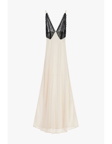 Robe longue Dixie avec empiècements en dentelle et fines bretelles