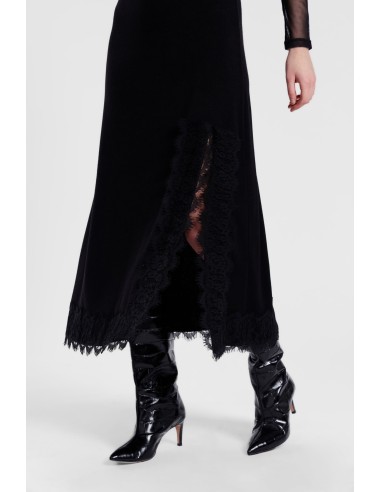 Robe longue avec empiècements en dentelle et manches transparentes Dixie