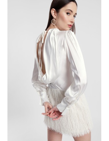 Robe courte à manches longues et à volants Texte Dixie