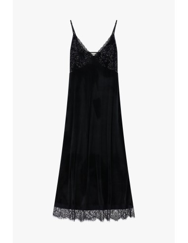 Robe midi à fines bretelles et détails en dentelle Dixie