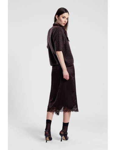 Dixie midi-rok met kanten inzet en rand