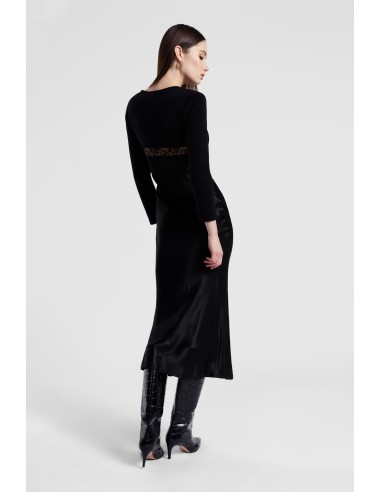 Robe longue avec empiècements en dentelle et manches longues Dixie