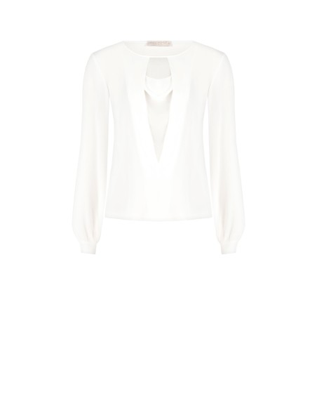 Blouse cintrée en georgette avec décolleté plongeant en V Rinascimento