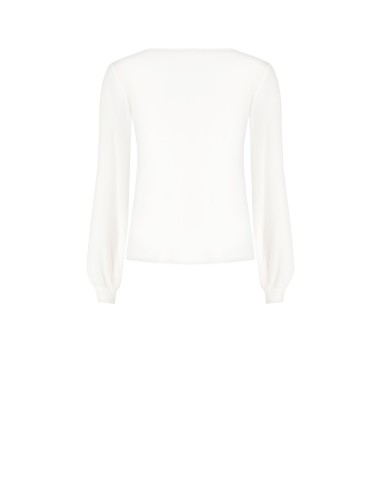 Getailleerde blouse van georgette met diepe V-hals van Rinascimento