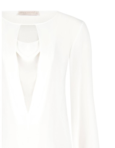 Blouse cintrée en georgette avec décolleté plongeant en V Rinascimento