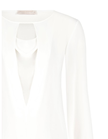 Getailleerde blouse van georgette met diepe V-hals van Rinascimento