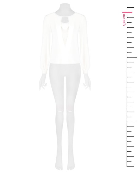 Getailleerde blouse van georgette met diepe V-hals van Rinascimento