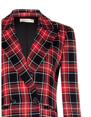 Veste blazer cintrée tartan avec fil lurex effet pailleté Rinascimento