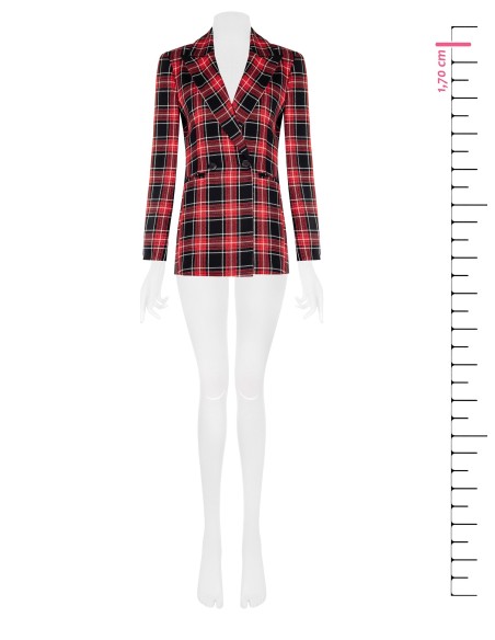 Veste blazer cintrée tartan avec fil lurex effet pailleté Rinascimento