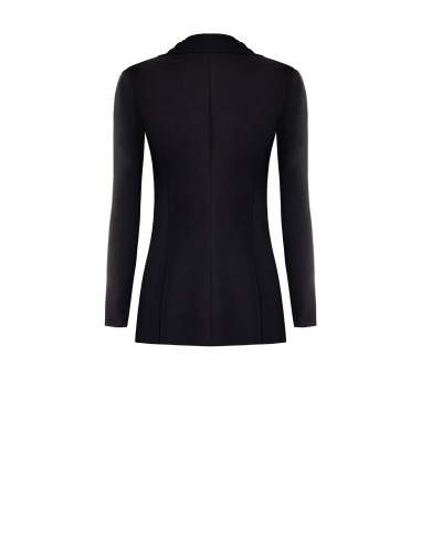 Veste blazer longue à revers en georgette Rinascimento