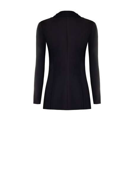 Lange blazerjas met revers in georgette van Rinascimento