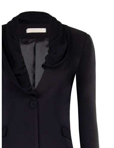 Lange blazerjas met revers in georgette van Rinascimento