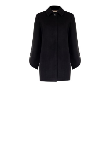 Manteau mi-long droit en velours avec boutons sur les manches asymétriques Rinascimento