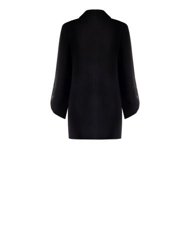 Manteau mi-long droit en velours avec boutons sur les manches asymétriques Rinascimento