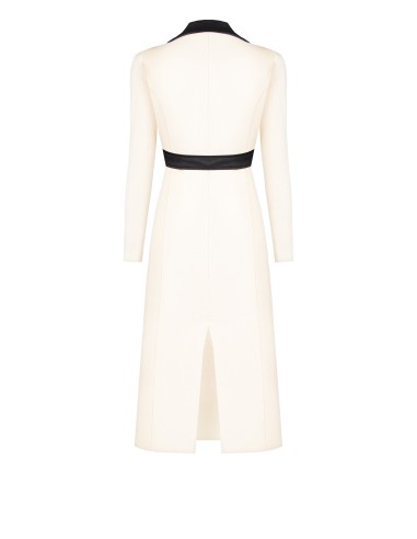 Manteau long en velours à revers avec ceinture en similicuir Rinascimento