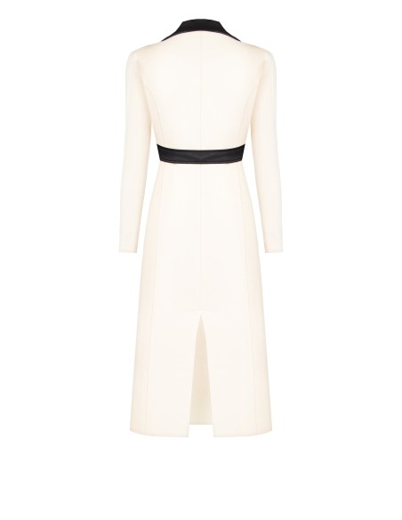 Manteau long en velours à revers avec ceinture en similicuir Rinascimento