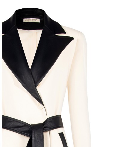 Manteau long en velours à revers avec ceinture en similicuir Rinascimento