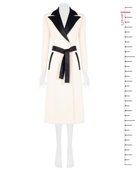 Manteau long en velours à revers avec ceinture en similicuir Rinascimento