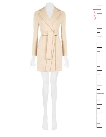 Manteau mi-long en tissu brossé avec ceinture assortie Rinascimento