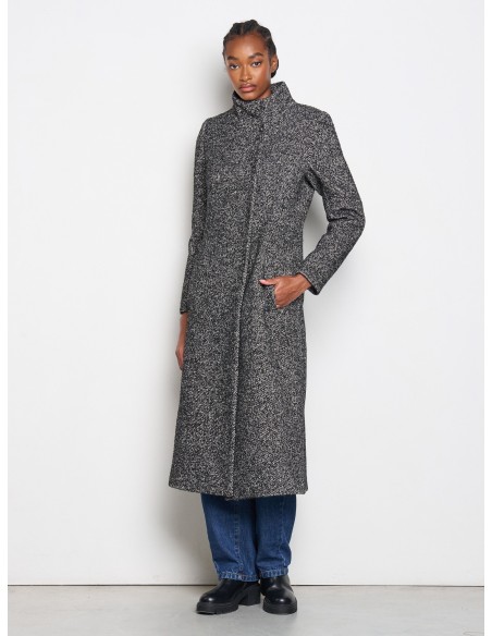 Manteau long cintré à chevrons avec boutons dissimulés Rinascimento