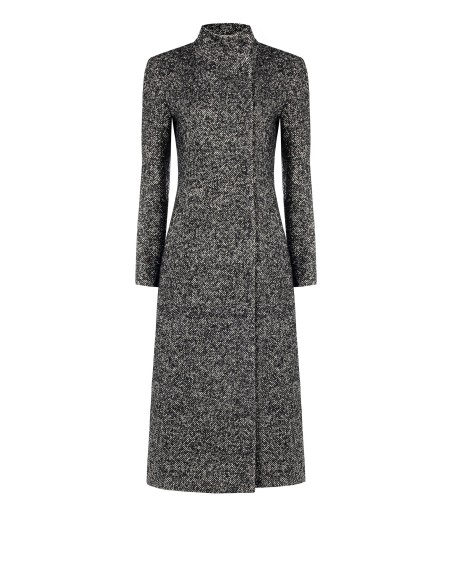Manteau long cintré à chevrons avec boutons dissimulés Rinascimento