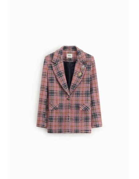 Blazer à carreaux avec revers et boutons Dixie
