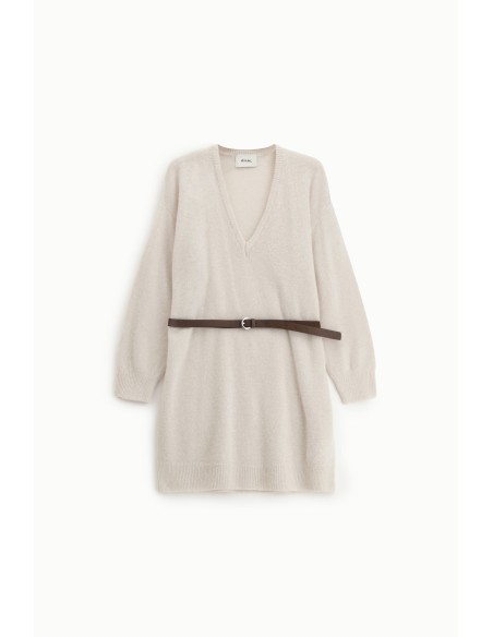 Robe courte avec ceinture et décolleté en V Dixie