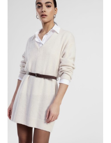Robe courte avec ceinture et décolleté en V Dixie
