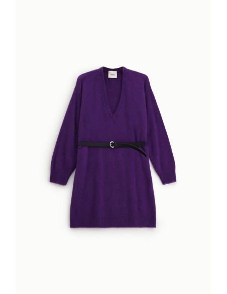 Robe courte avec ceinture et décolleté en V Dixie