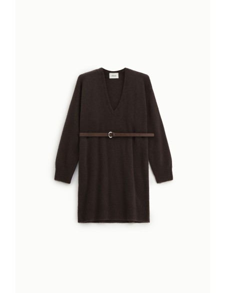 Korte jurk met riem en V-hals Dixie