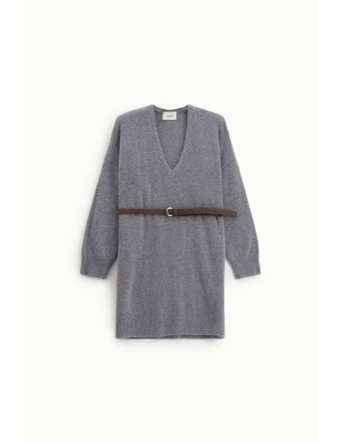 Korte jurk met riem en V-hals Dixie