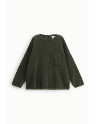 Pull à col ras du cou avec poche plaquée Dixie