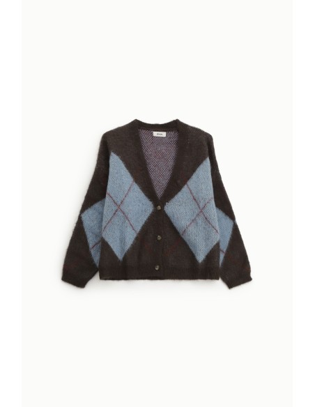 Dixie-vest met ruitmotief en knoopsluiting