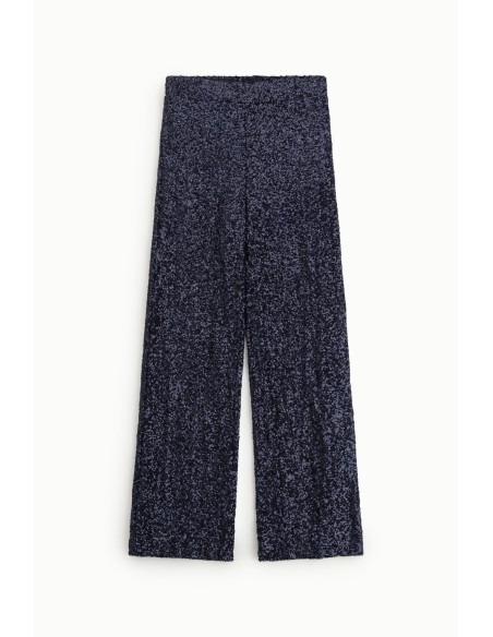 Pantalon palazzo texturé brillant à jambes larges Dixie