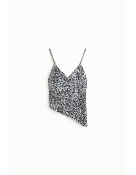 Top avec paillettes et fines bretelles Dixie