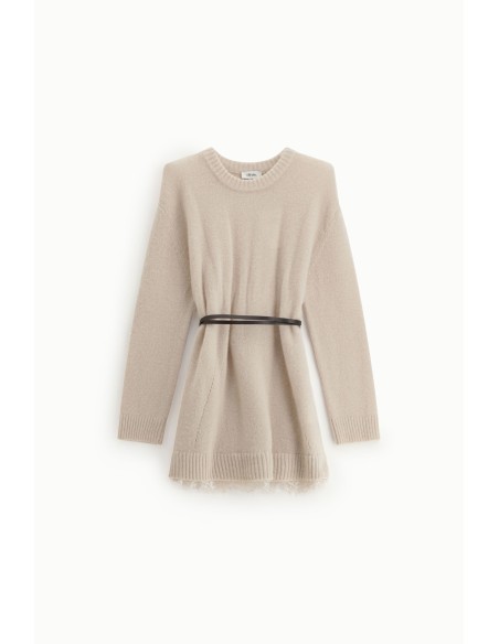 Robe courte avec ceinture et bordure en dentelle Dixie