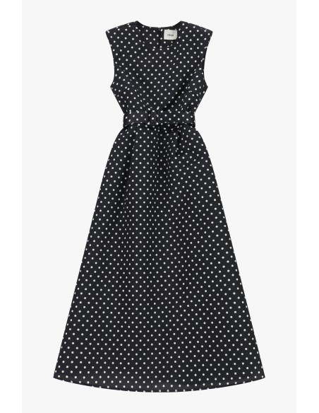 Robe longue sans manches à pois avec ceinture Dixie