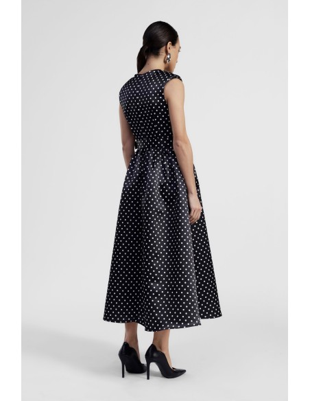 Robe longue sans manches à pois avec ceinture Dixie